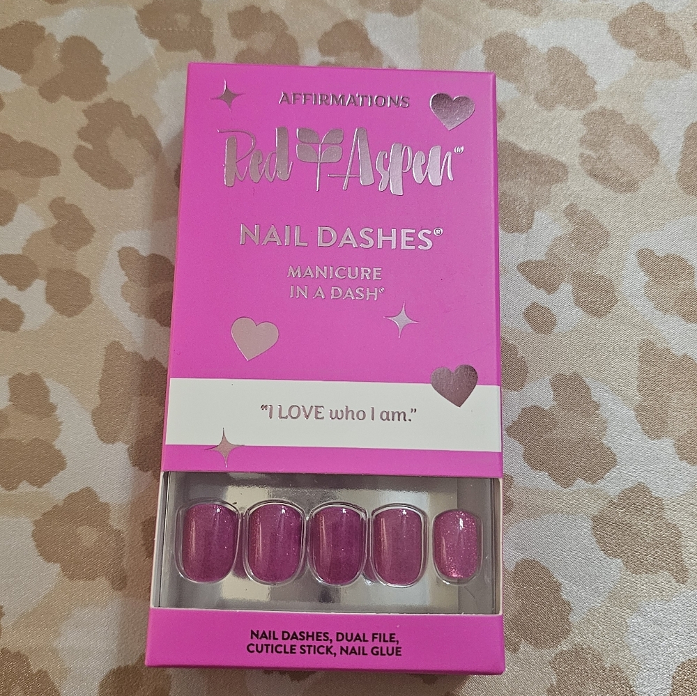 Red Aspen Nail Dashes.  Laurie is loved.  Bright sparkle pink.  Unopened